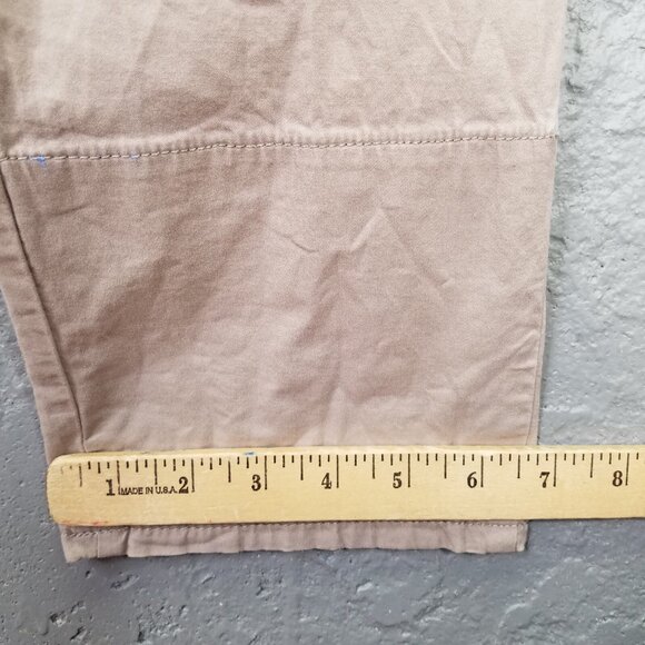 Puma Chino Pants Men's L Beige Pleated Flip Cuff Casual Trouser Stretch Cotton - Picture 16 of 16